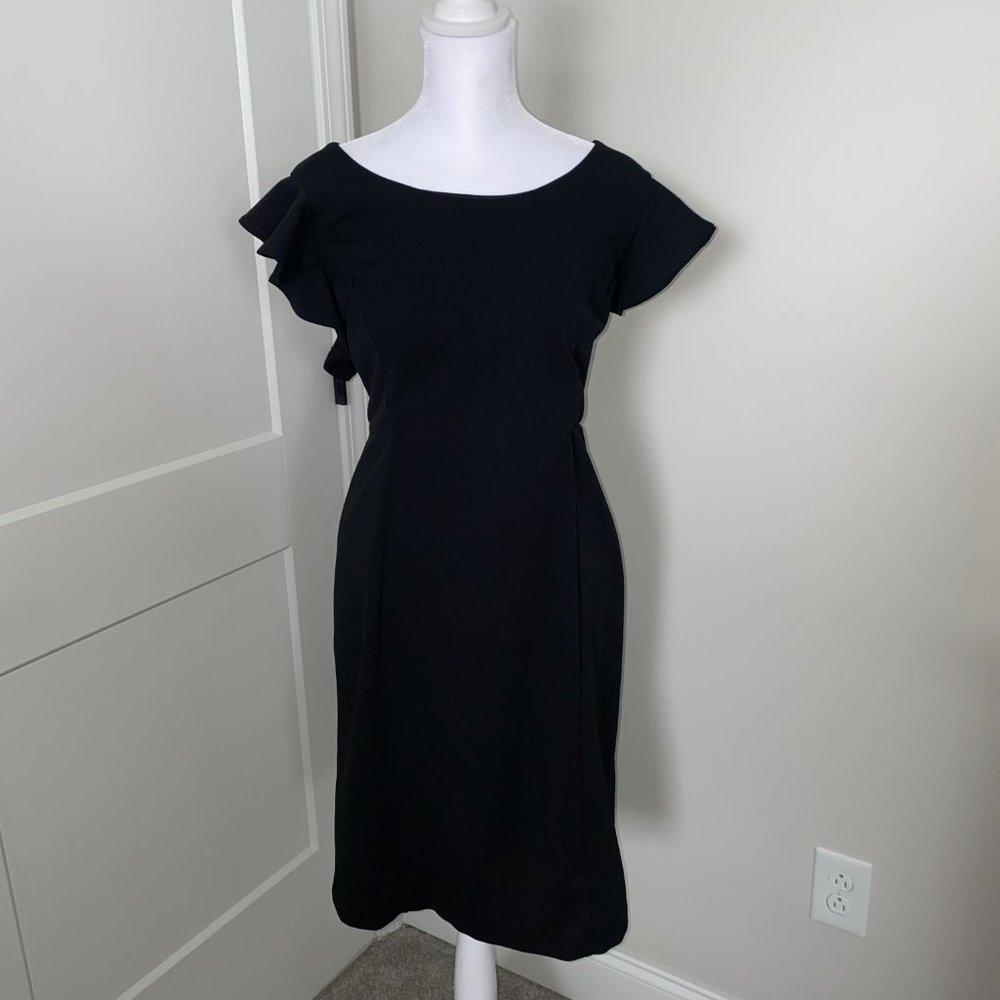 Emma & Michelle Black Ruffle Sleeve Dress